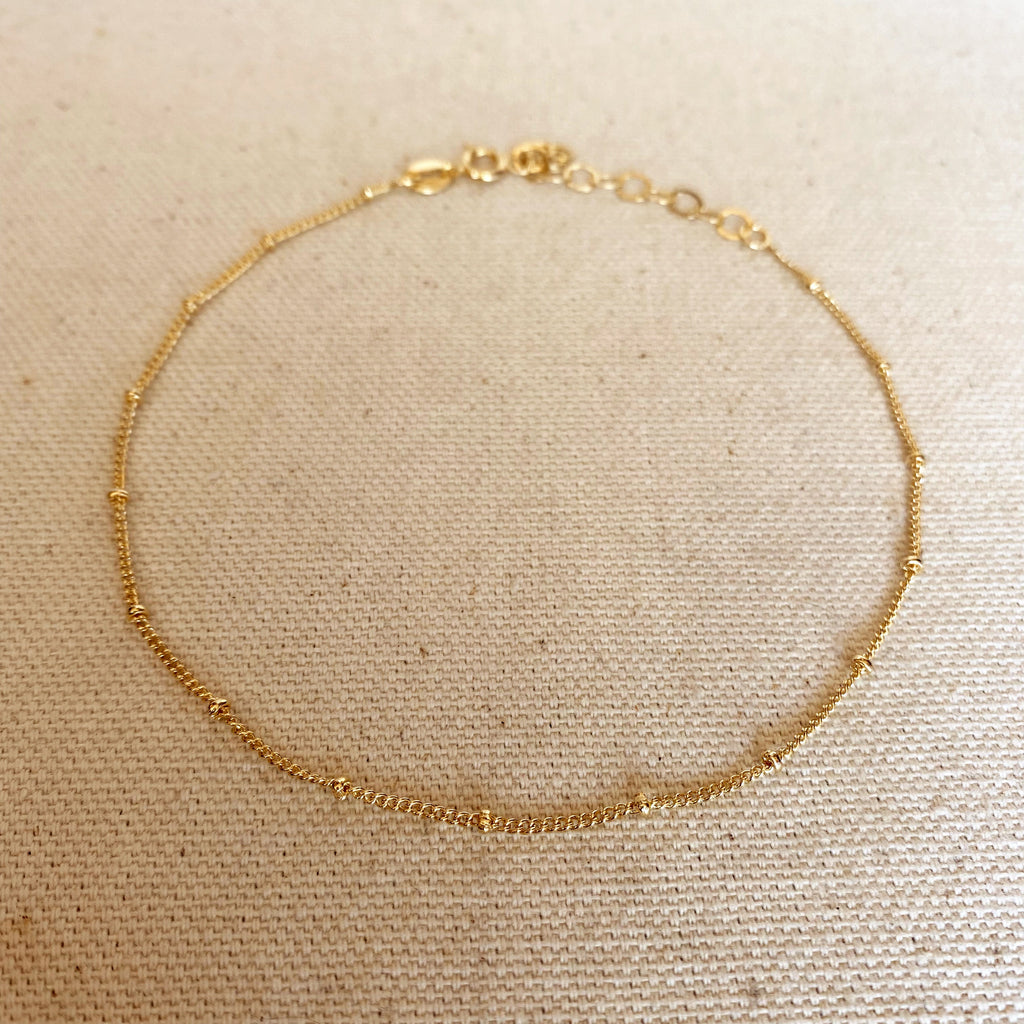Mondsee 18k Gold Filled Satellite Chain Anklet | 18k Gold Filled Jewelry