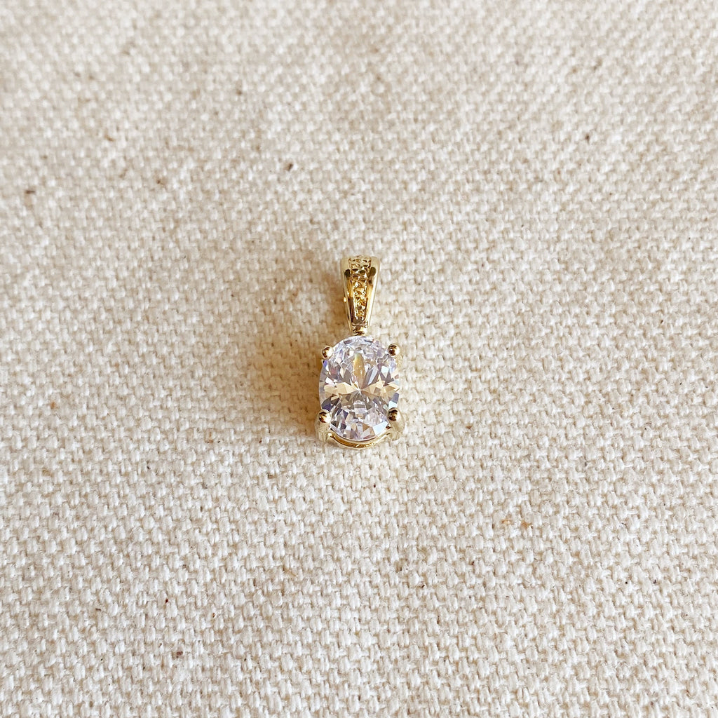 Mondsee 18k Gold Filled Oval Cubic Zirconia Charm | 18k Gold Filled Jewelry