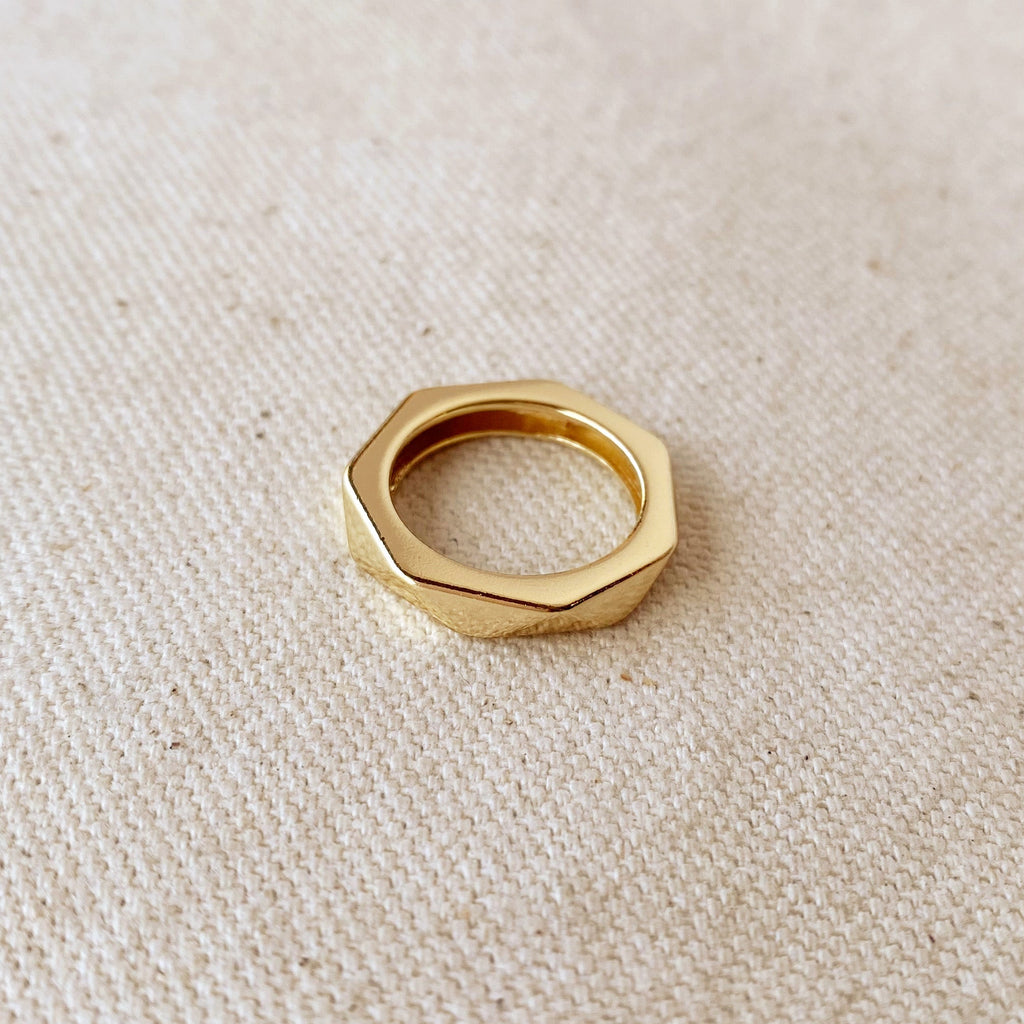 Mondsee 18k Gold Filled Faceted Band Ring | 18k Gold Filled Jewelry