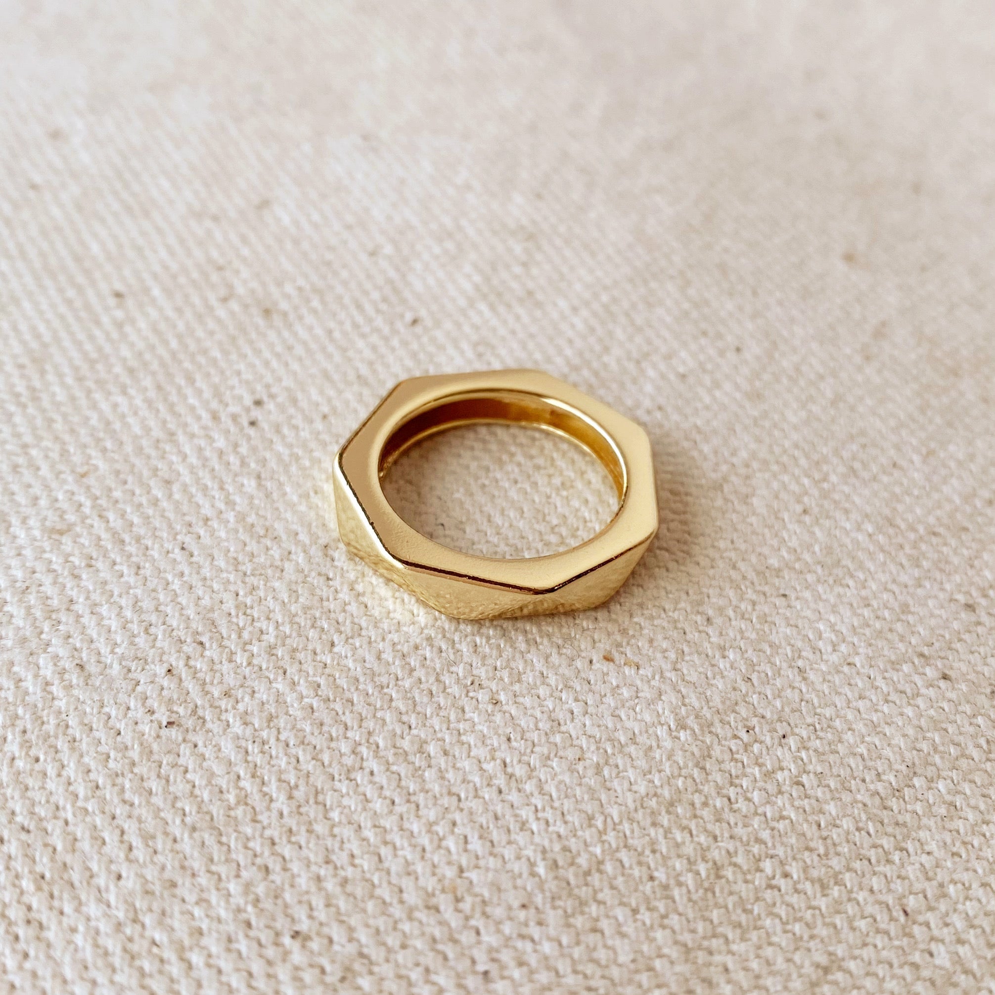 Mondsee 18k Gold Filled Faceted Band Ring | 18k Gold Filled Jewelry