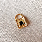 GoldFi 18k Gold Filled Diamond Cut Pattern Lock Pendant