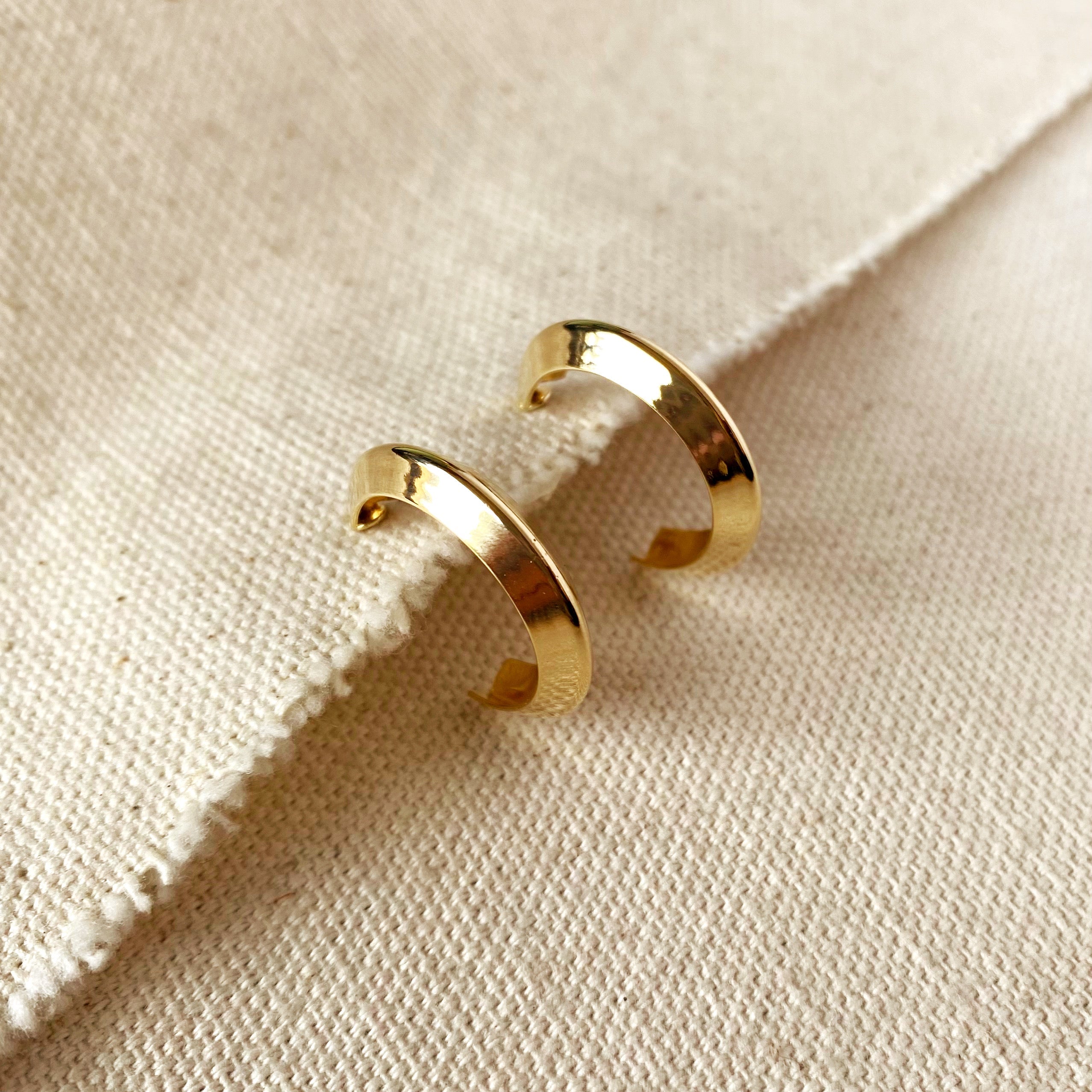 Mondsee 18k Gold Filled Faceted Half-Hoop Earrings | 18k Gold Filled Jewelry