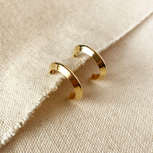 Mondsee 18k Gold Filled Faceted Half-Hoop Earrings | 18k Gold Filled Jewelry