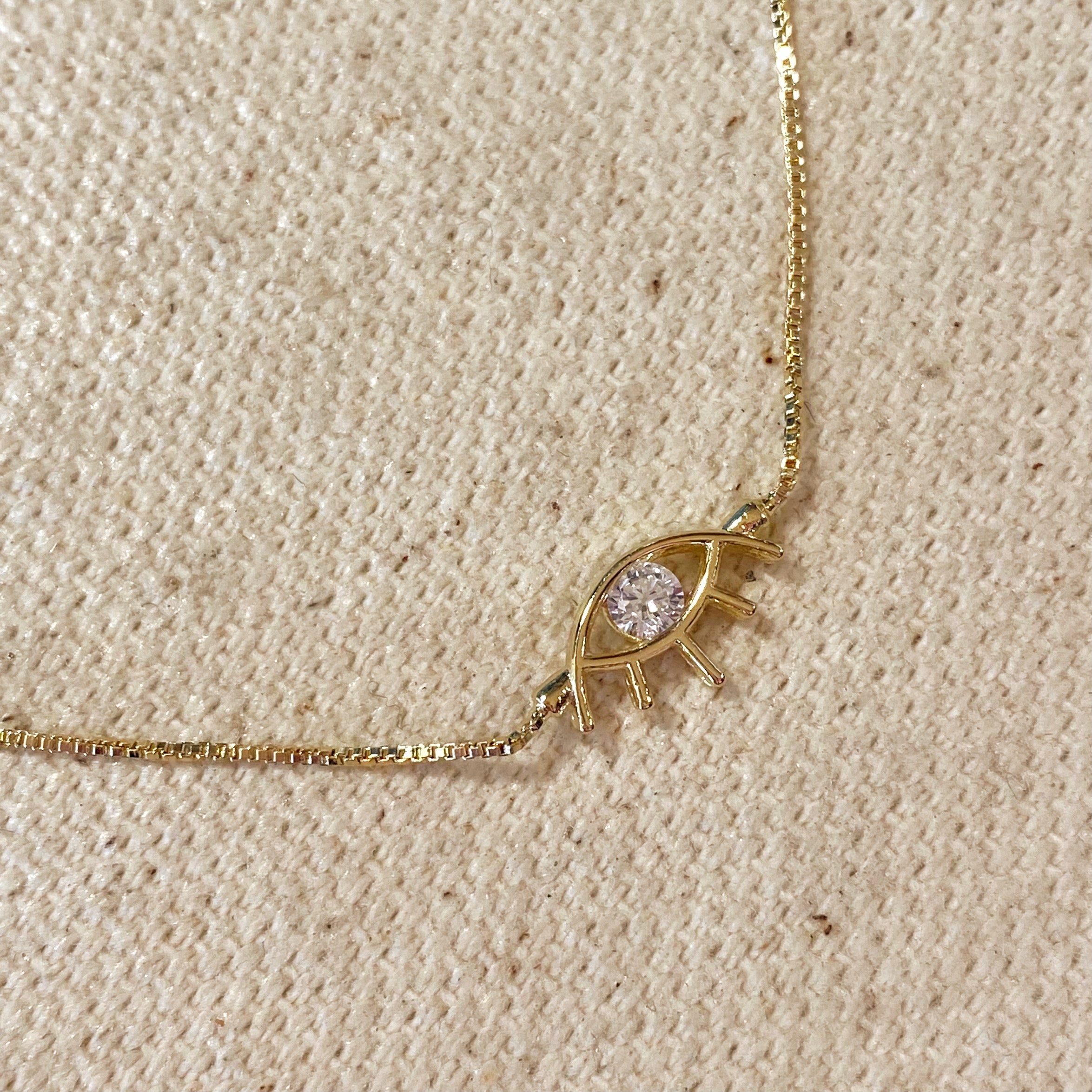 Mondsee 18k Gold Filled Dainty Eye Bracelet | 18k Gold Filled Jewelry