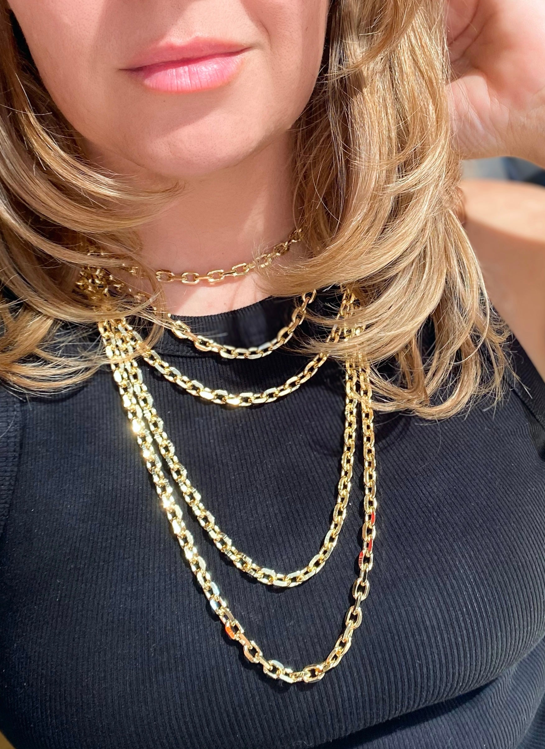 Mondsee 18k Gold Filled Diamond Cut Anchor Chain Necklace | 18k Gold Filled Jewelry