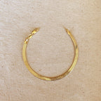Mondsee 18k Gold Filled 4mm Herringbone Bracelet | 18k Gold Filled Jewelry