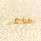 Mondsee 18k Gold Filled Diamond Shape Cubic Zirconia Stud Earrings | 18k Gold Filled Jewelry