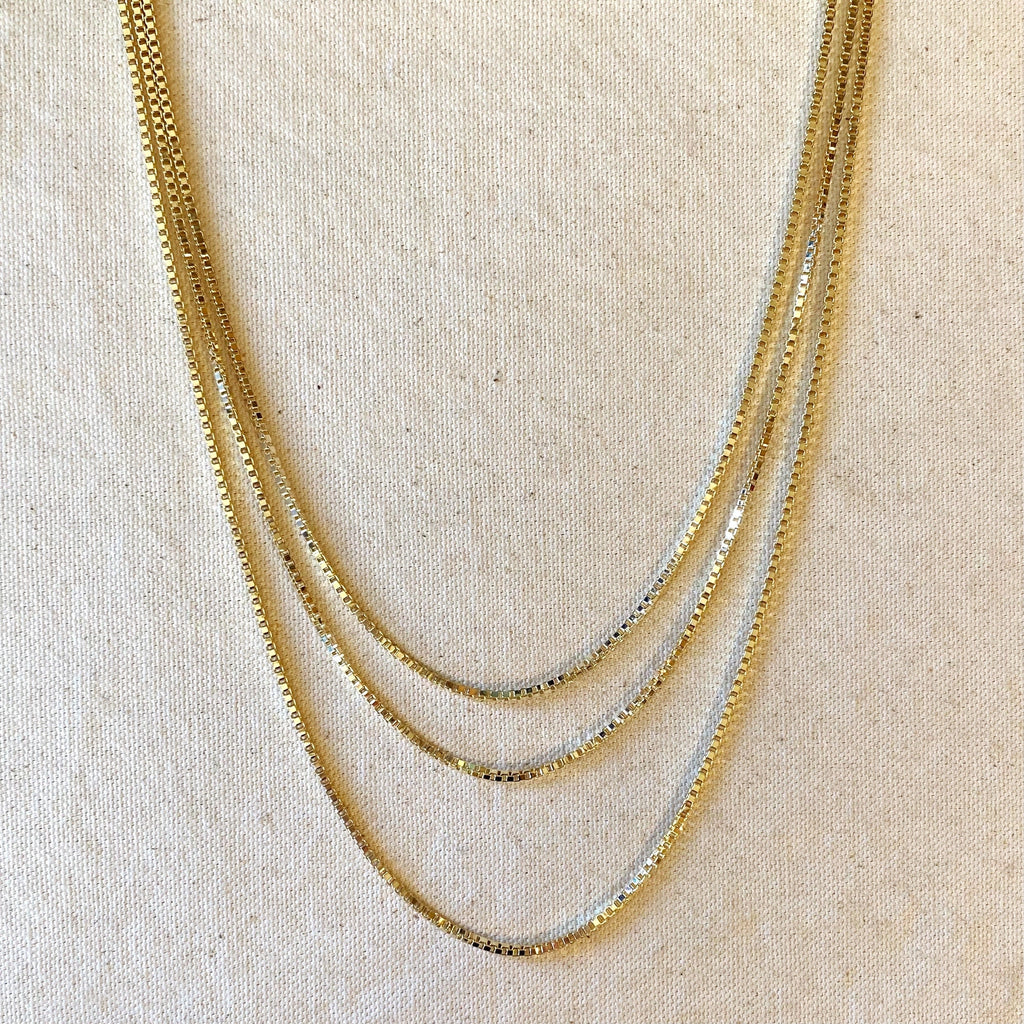 Mondsee 18k Gold Filled 2.0 mm Box Chain Necklace | 18k Gold Filled Jewelry