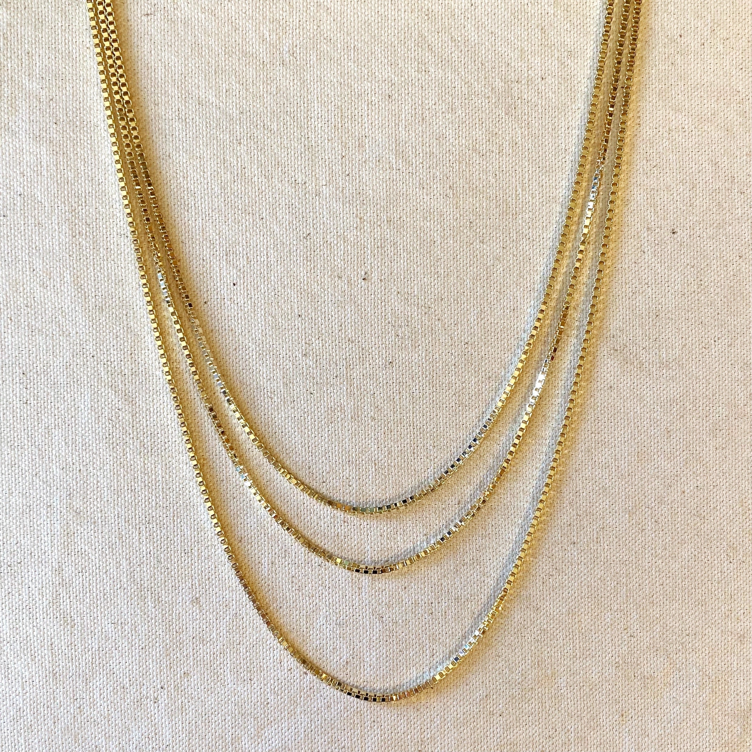 Mondsee 18k Gold Filled 2.0 mm Box Chain Necklace | 18k Gold Filled Jewelry
