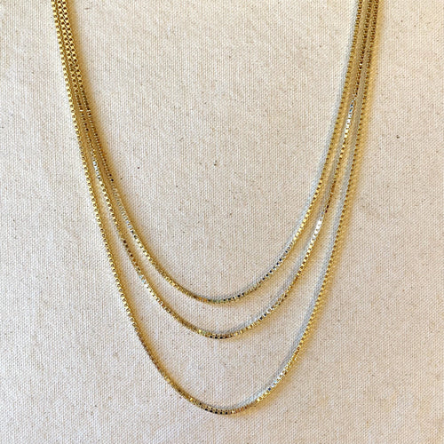 Mondsee 18k Gold Filled 2.0 mm Box Chain Necklace | 18k Gold Filled Jewelry