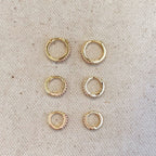 18k Gold Filled Fuchsia Hoop Trio