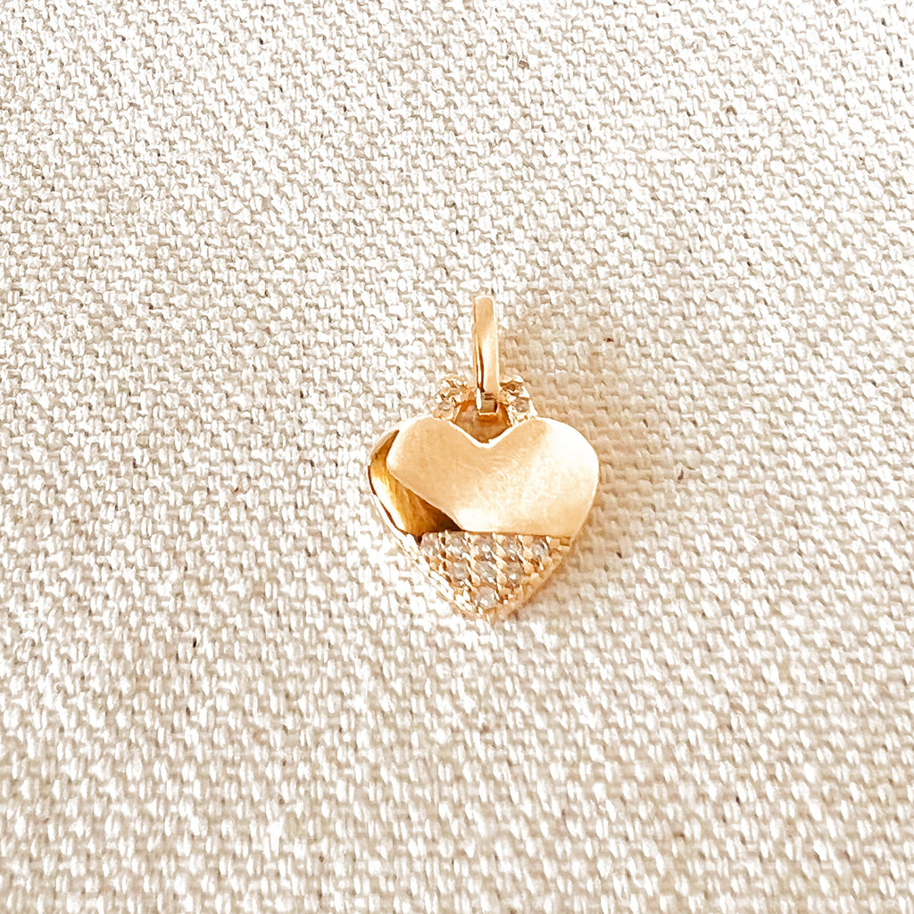 Mondsee 18k Gold Filled Heart Pendant With Cubic Zirconia Stones | 18k Gold Filled Jewelry