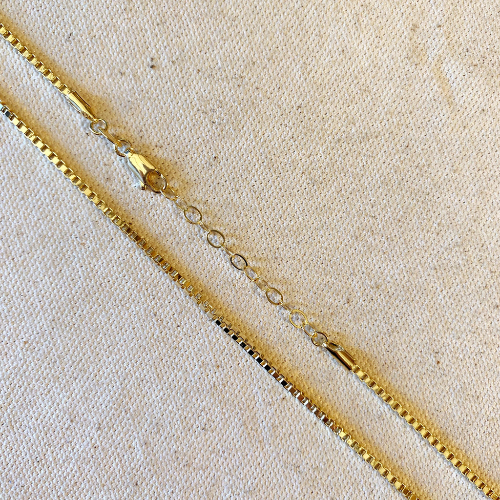 Mondsee 18k Gold Filled 2.0 mm Box Chain Necklace | 18k Gold Filled Jewelry