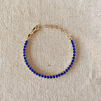 Mondsee 18k Gold Filled 3mm CZ Royal Blue Bracelet | 18k Gold Filled Jewelry