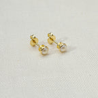 Mondsee 18k Gold Filled 4mm Simulated Pearl Stud Earrings | 18k Gold Filled Jewelry