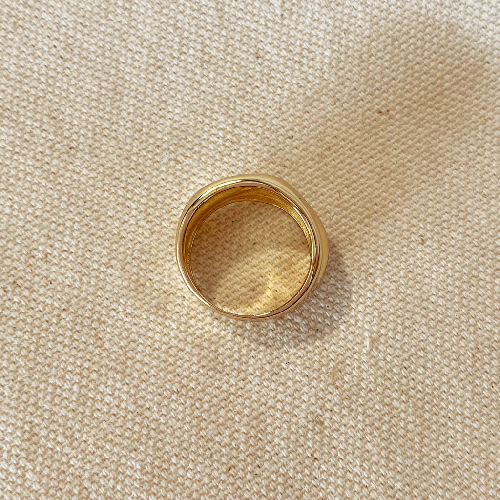 Mondsee 18k Gold Filled Wavy Wide Band Ring | 18k Gold Filled Jewelry