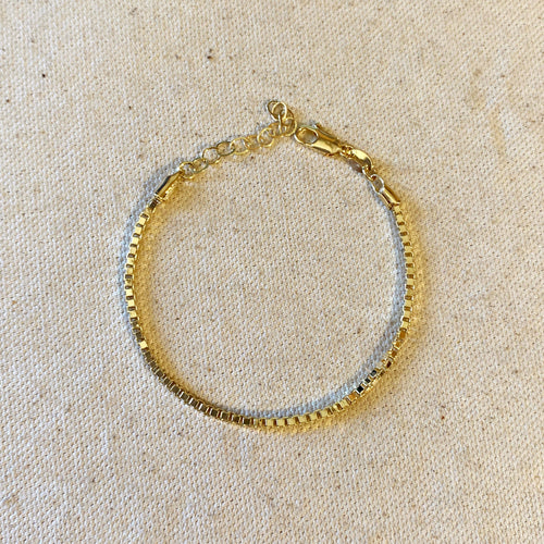 Mondsee 18k Gold Filled 2.0mm Box Chain Bracelet | 18k Gold Filled Jewelry