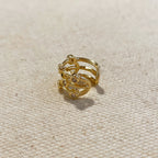 18k Gold Filled 3 in 1 Spaced Bezel Cubic Zirconia Ear Cuff