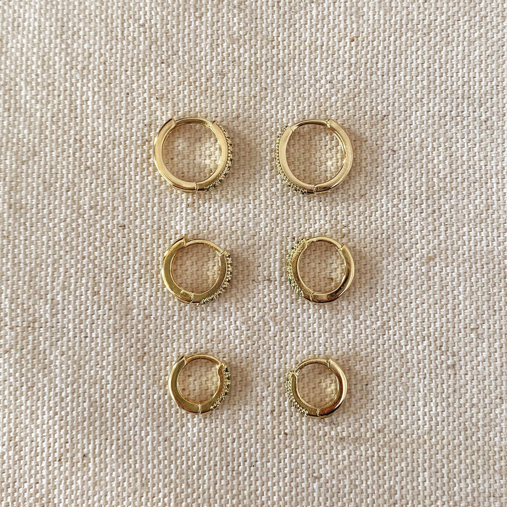 Mondsee 18k Gold Filled Emerald Hoop Trio | 18k Gold Filled Jewelry