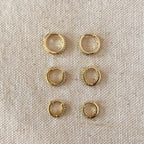 Mondsee 18k Gold Filled Emerald Hoop Trio | 18k Gold Filled Jewelry