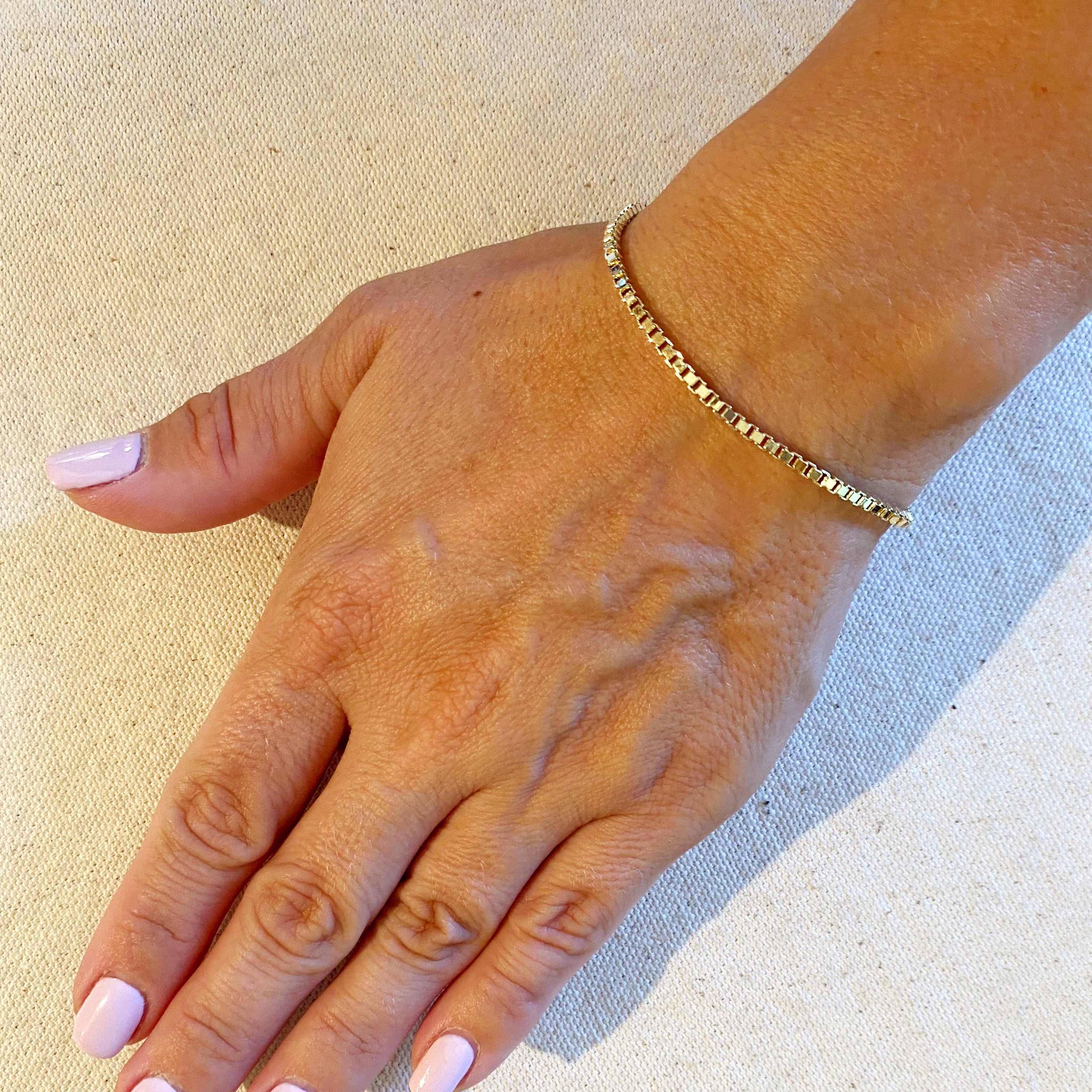 Mondsee 18k Gold Filled 2.0mm Box Chain Bracelet | 18k Gold Filled Jewelry