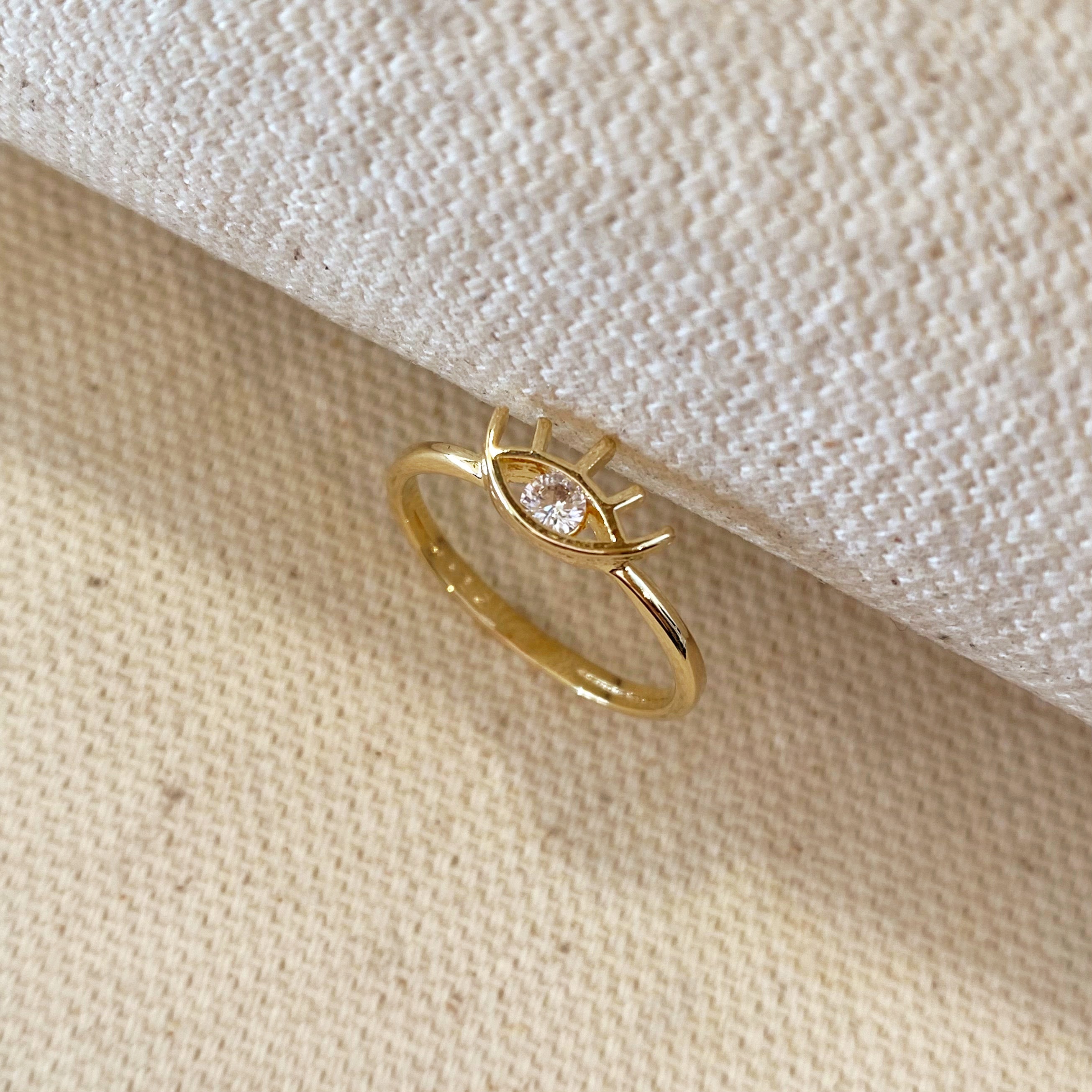 Mondsee 18k Gold Filled Dainty Eye Ring | 18k Gold Filled Jewelry
