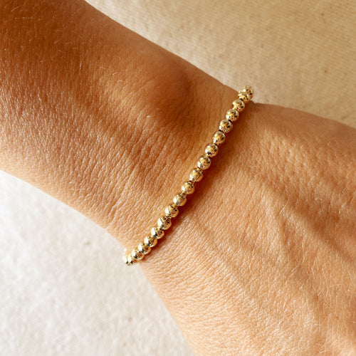 Mondsee 18k Gold Filled 3.5mm Beaded Bracelet | 18k Gold Filled Jewelry