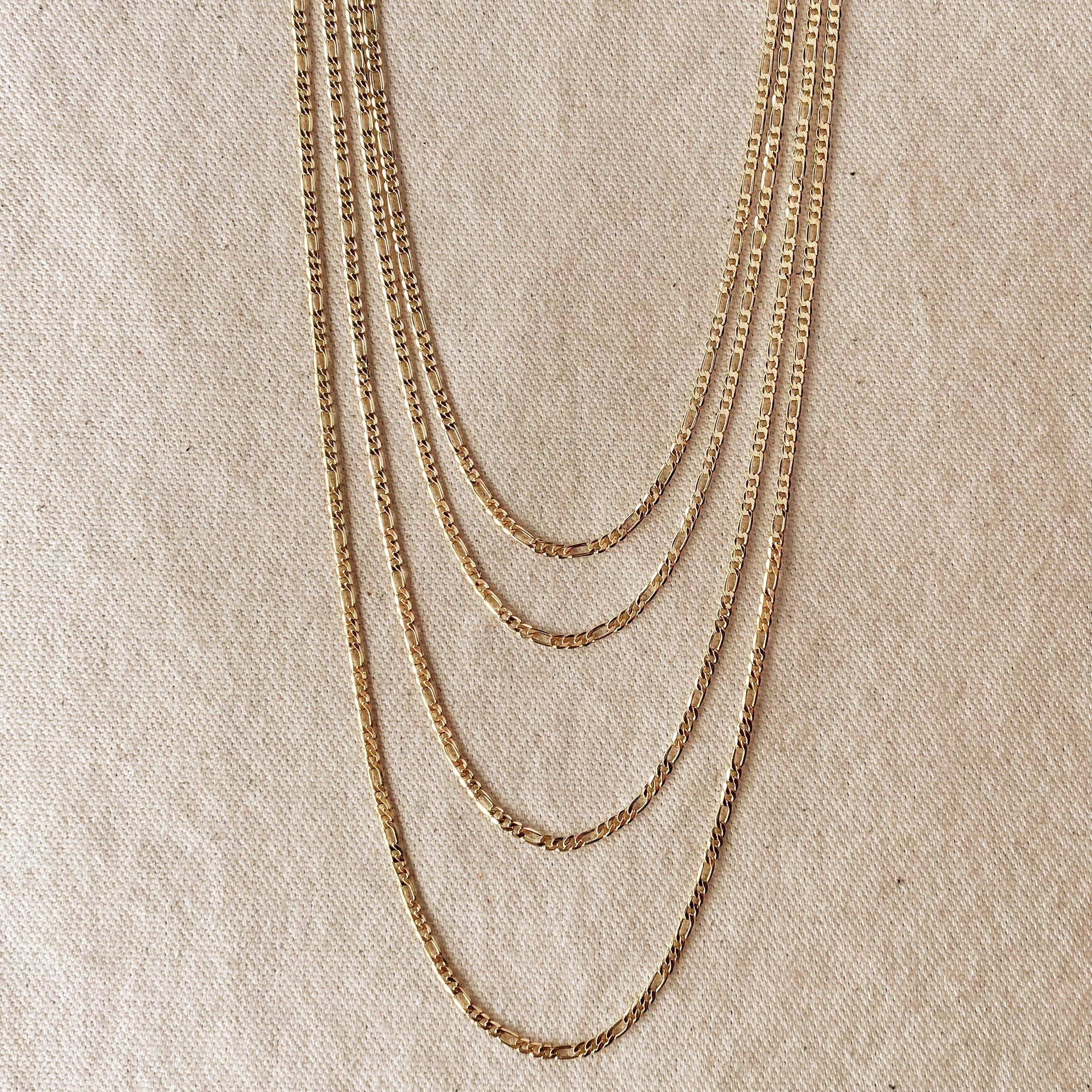 Mondsee 18k Gold Filled 2.5mm Flat Figaro Chain | 18k Gold Filled Jewelry