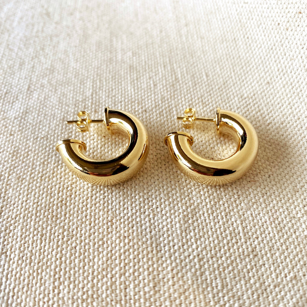 Mondsee 18k Gold Filled Chubby Half-Hoop Earrings | 18k Gold Filled Jewelry