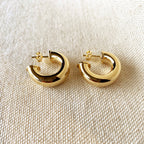 Mondsee 18k Gold Filled Chubby Half-Hoop Earrings | 18k Gold Filled Jewelry