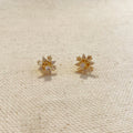Mondsee 18k Gold Filled 2 Part Round Stud Earrings | 18k Gold Filled Jewelry