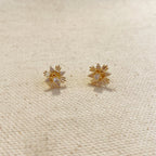 Mondsee 18k Gold Filled 2 Part Round Stud Earrings | 18k Gold Filled Jewelry