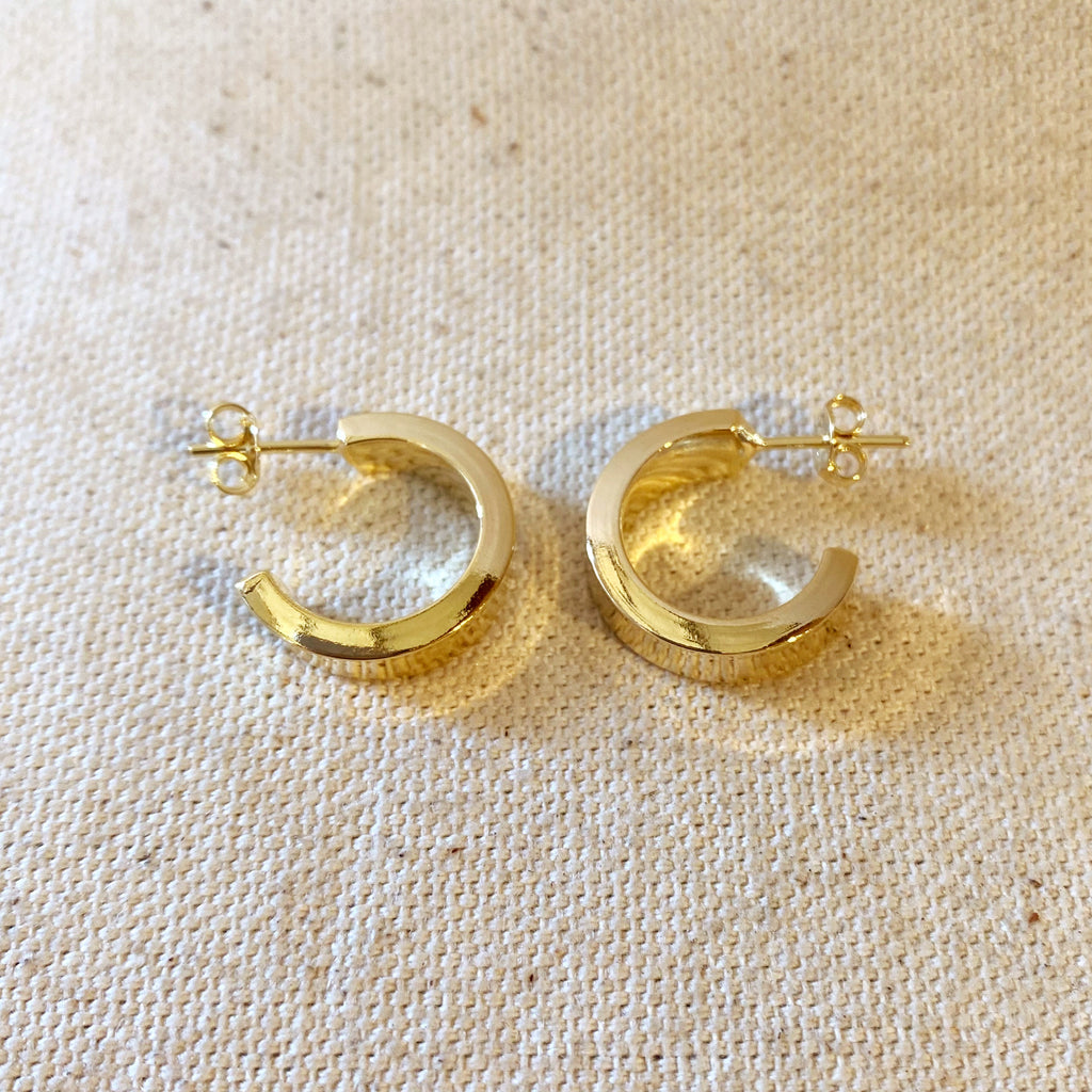 Mondsee 18k Gold Filled Flat Half Hoop Earrings | 18k Gold Filled Jewelry