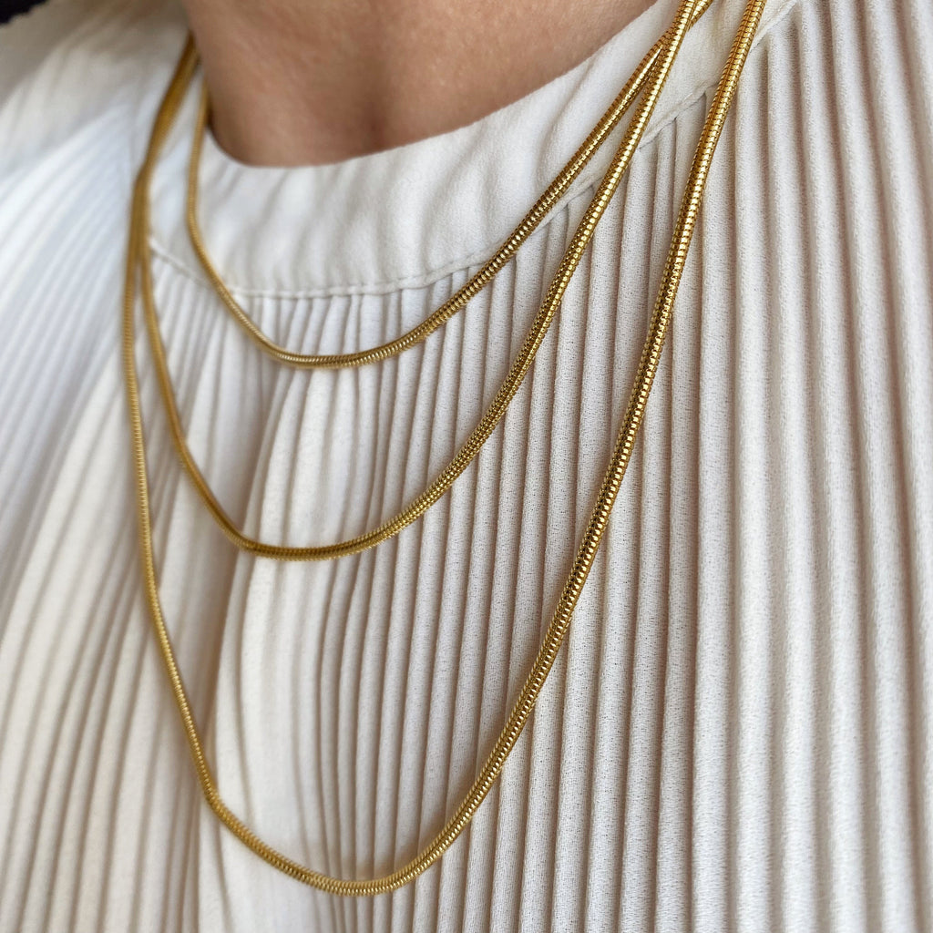 Mondsee 18K Gold Filled Rounded Snake Chain | 18k Gold Filled Jewelry