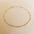 Mondsee 18k Gold Filled Pressed Detail Chain Anklet | 18k Gold Filled Jewelry