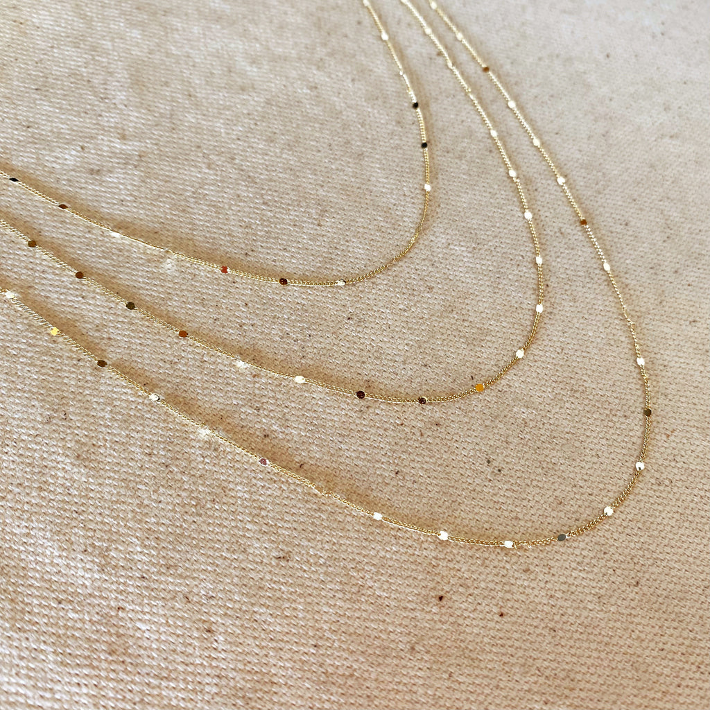 Mondsee 18k Gold Filled 1mm Curb Chain With Pressed Details | 18k Gold Filled Jewelry