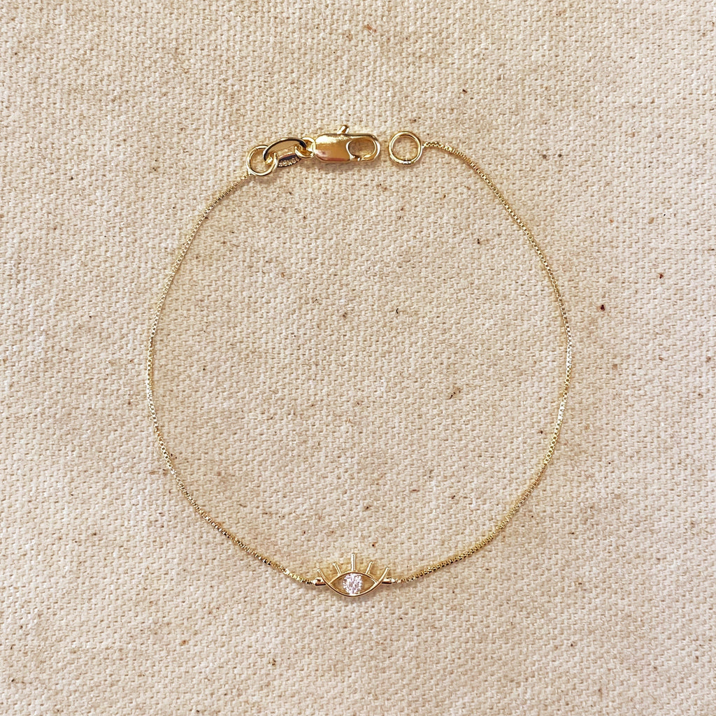 Mondsee 18k Gold Filled Dainty Eye Bracelet | 18k Gold Filled Jewelry
