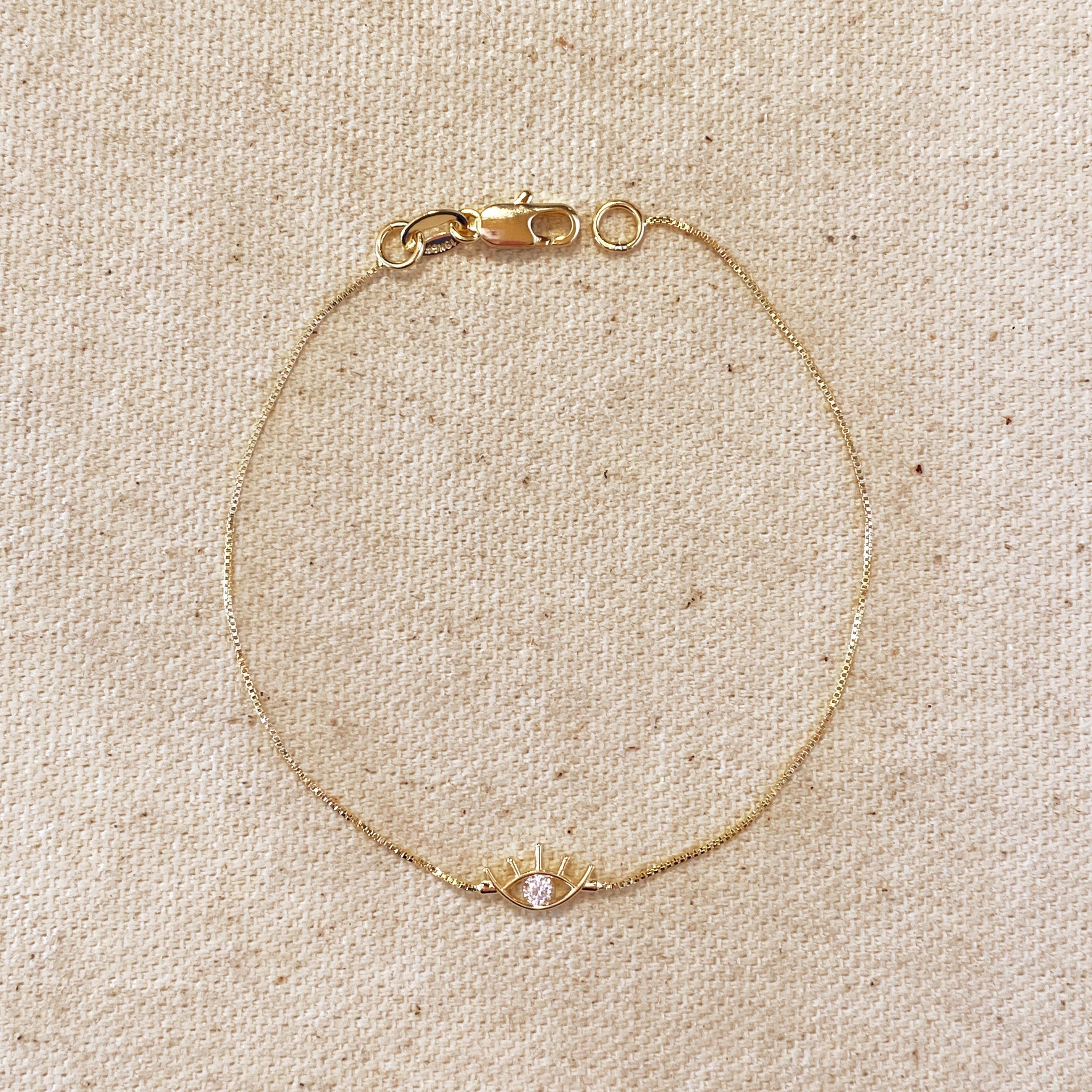 Mondsee 18k Gold Filled Dainty Eye Bracelet | 18k Gold Filled Jewelry