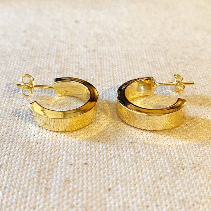 Mondsee 18k Gold Filled Flat Half Hoop Earrings | 18k Gold Filled Jewelry