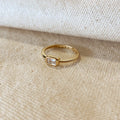 Mondsee 18k Gold Filled Rectangle Solitaire Ring | 18k Gold Filled Jewelry