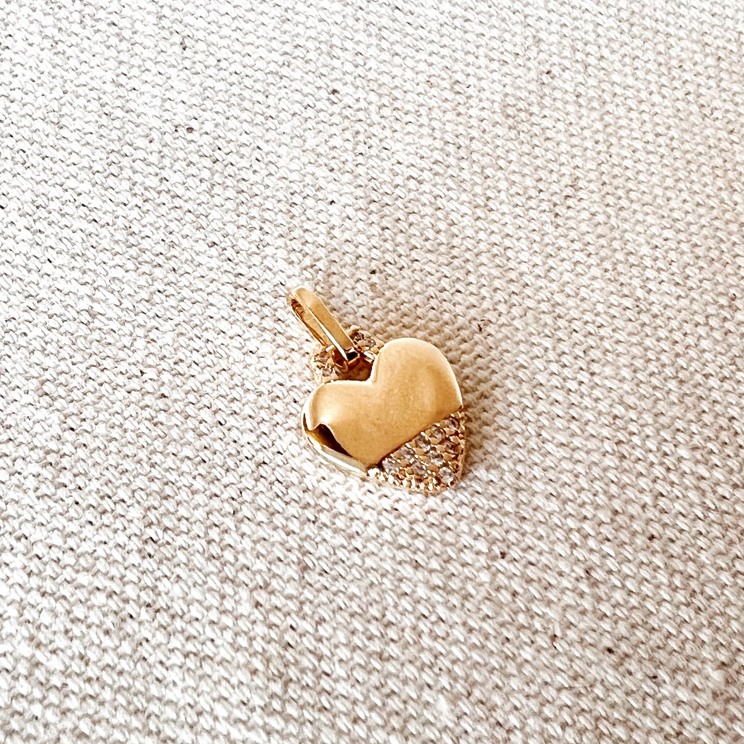Mondsee 18k Gold Filled Heart Pendant With Cubic Zirconia Stones | 18k Gold Filled Jewelry