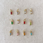 Mondsee 18k Gold Filled Baguette Birthstone Charm | 18k Gold Filled Jewelry