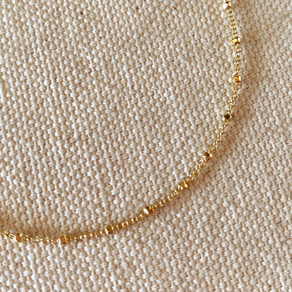 Mondsee 18k Gold Filled 1mm Spaced Beaded Bracelet | 18k Gold Filled Jewelry