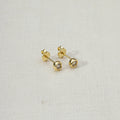 Mondsee 18k Gold Filled 4mm Round Bezel Cubic Zirconia Stud Earrings | 18k Gold Filled Jewelry
