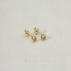 Mondsee 18k Gold Filled 4mm Round Bezel Cubic Zirconia Stud Earrings | 18k Gold Filled Jewelry