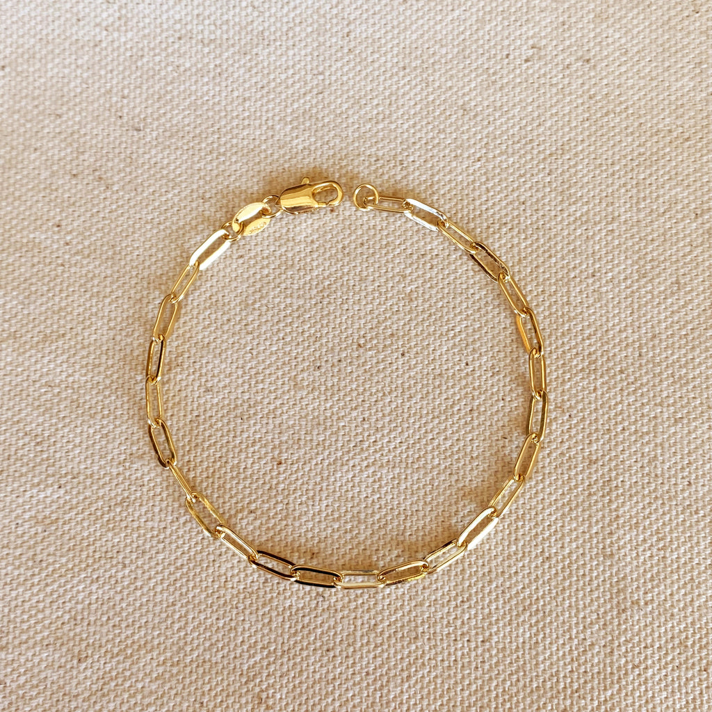 Mondsee 18k Gold Filled Short Link Paperclip Bracelet | 18k Gold Filled Jewelry