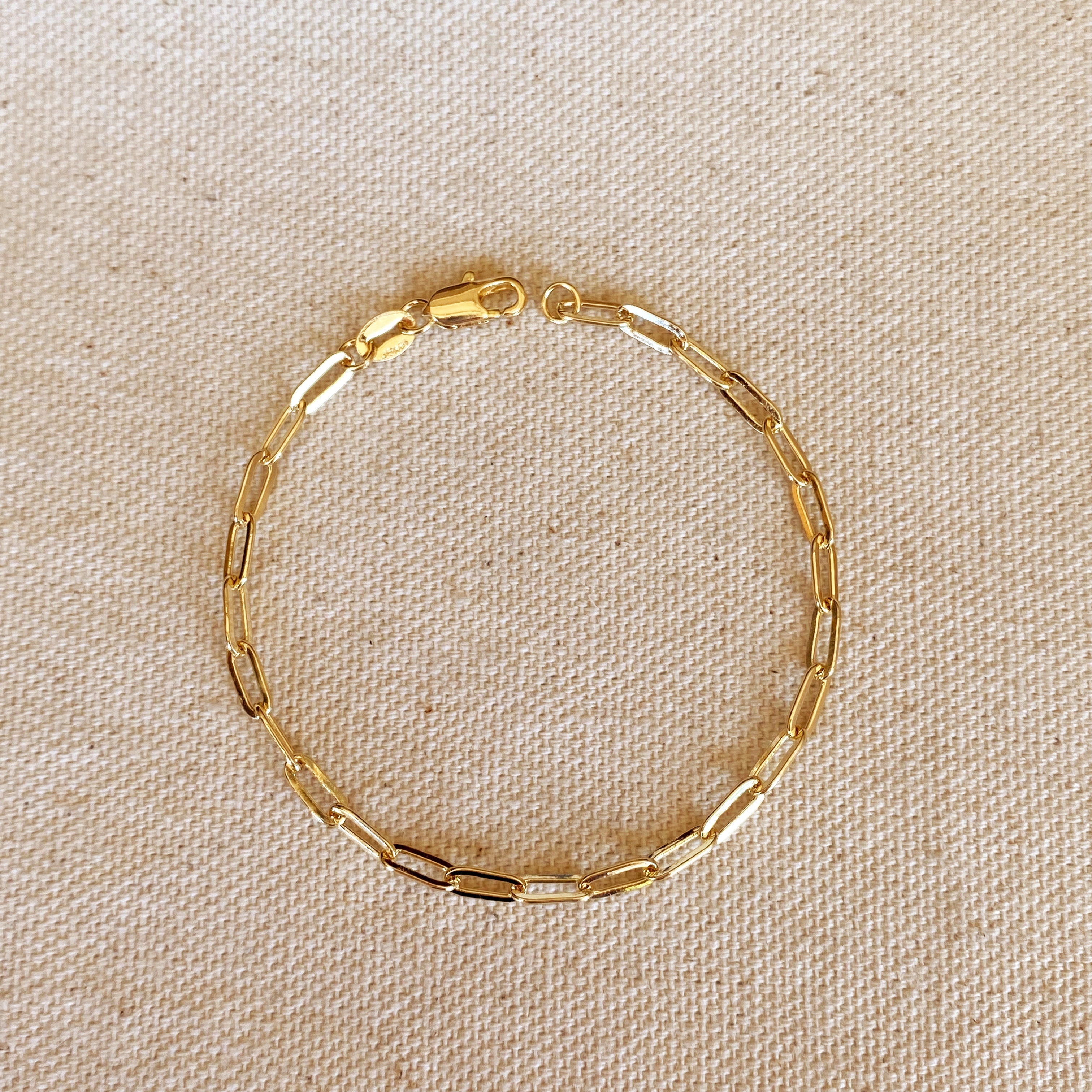 Mondsee 18k Gold Filled Short Link Paperclip Bracelet | 18k Gold Filled Jewelry