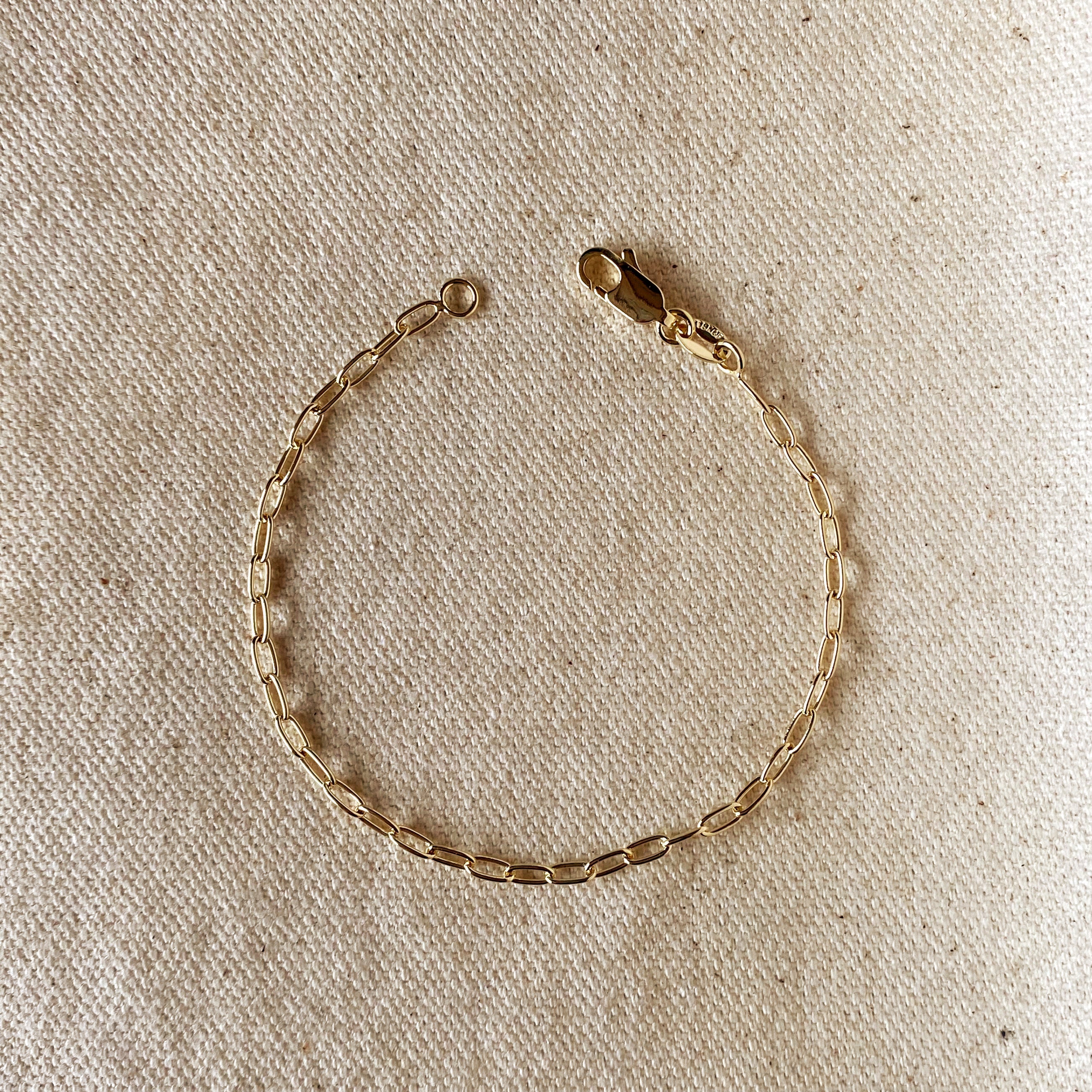 Mondsee 18k Gold Filled 2.5mm Cable Link Bracelet | 18k Gold Filled Jewelry