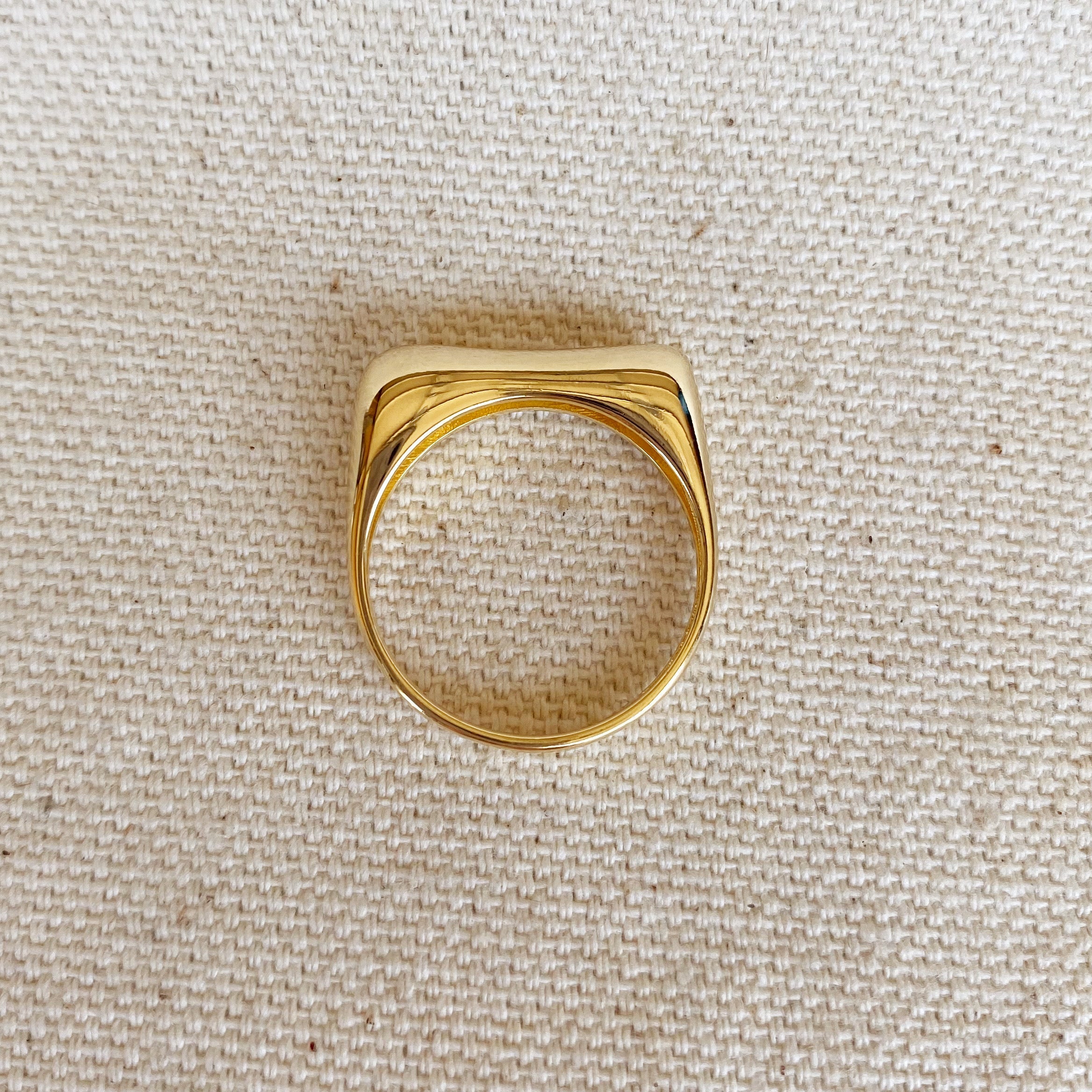 Mondsee 18k Gold Filled Bubble Flat Top Stackable Ring | 18k Gold Filled Jewelry