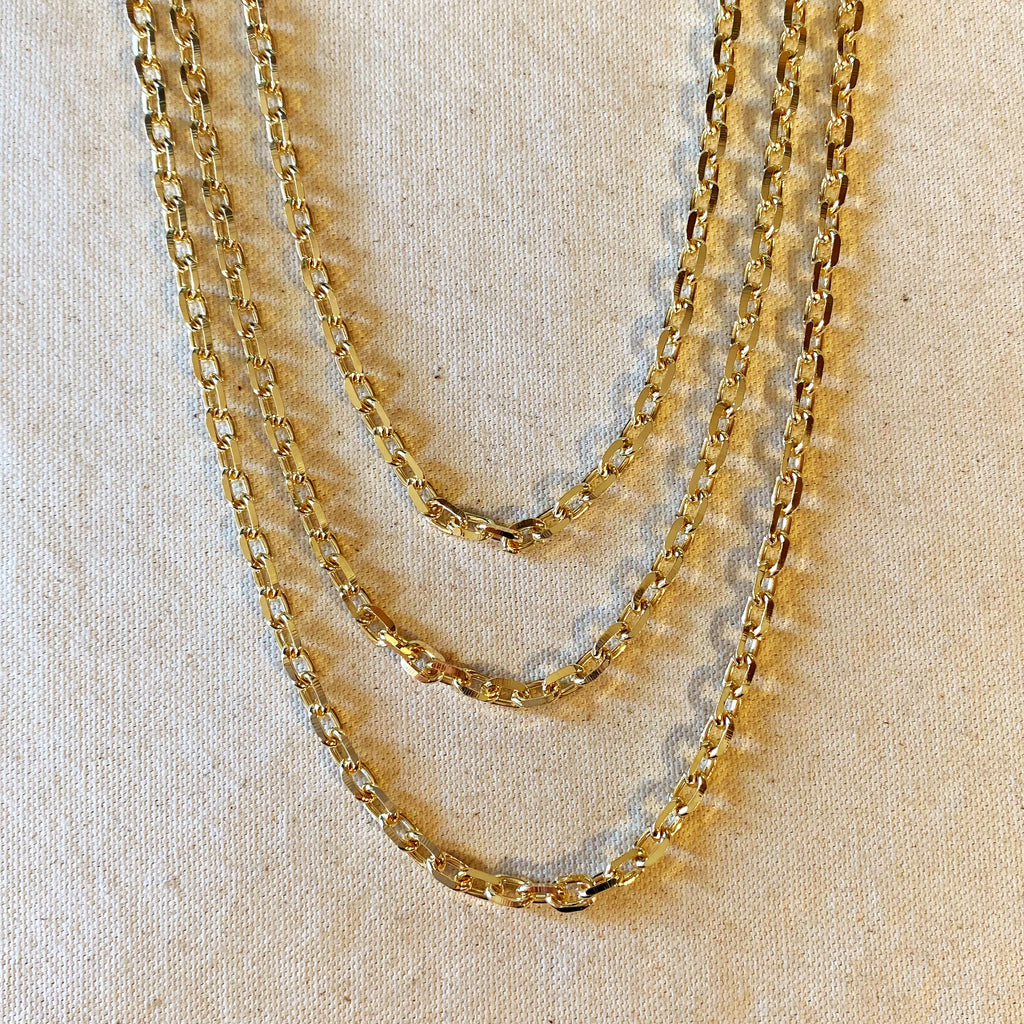 Mondsee 18k Gold Filled Diamond Cut Anchor Chain Necklace | 18k Gold Filled Jewelry
